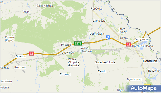 mapa Wólka Okopska, Wólka Okopska na mapie Targeo