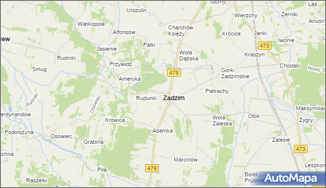 mapa Zadzim, Zadzim na mapie Targeo