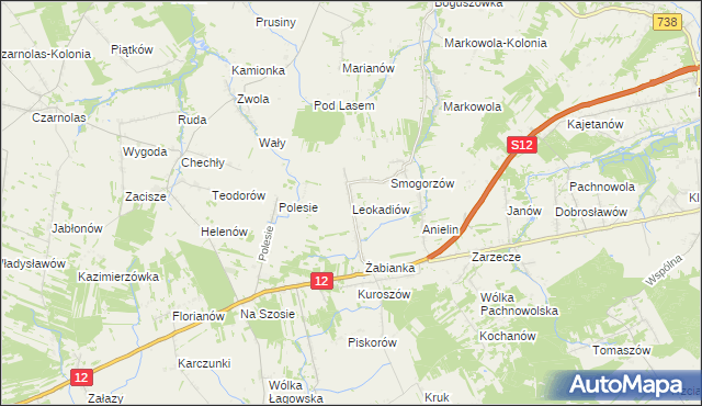 mapa Leokadiów, Leokadiów na mapie Targeo