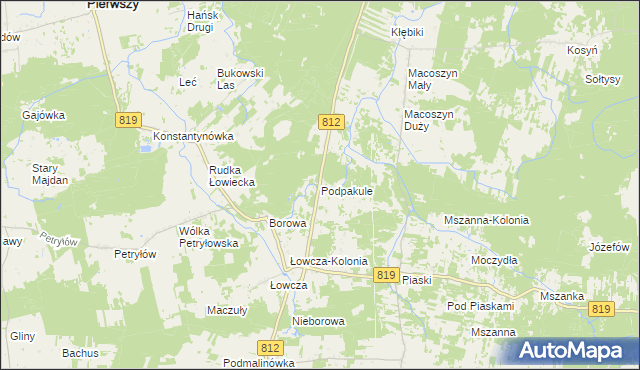 mapa Podpakule, Podpakule na mapie Targeo