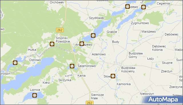 mapa Adamowo gmina Kleczew, Adamowo gmina Kleczew na mapie Targeo