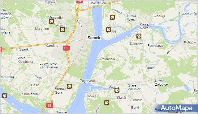 mapa Arciechów gmina Radzymin, Arciechów gmina Radzymin na mapie Targeo