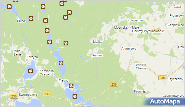 mapa Asmus, Asmus na mapie Targeo