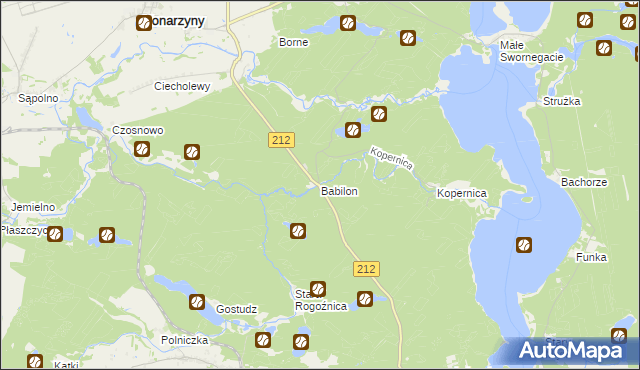 mapa Babilon gmina Chojnice, Babilon gmina Chojnice na mapie Targeo