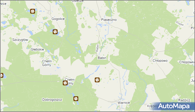 mapa Babin gmina Trzcińsko-Zdrój, Babin gmina Trzcińsko-Zdrój na mapie Targeo