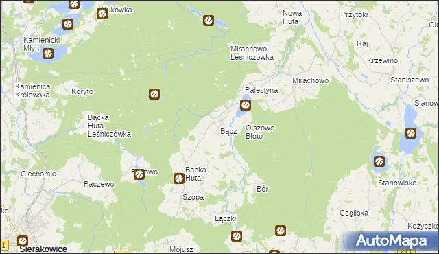 mapa Bącz, Bącz na mapie Targeo