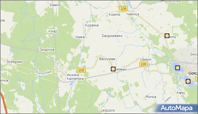 mapa Baczysław, Baczysław na mapie Targeo