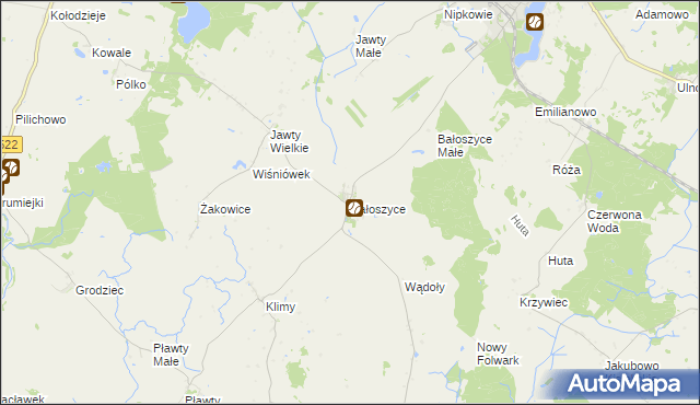 mapa Bałoszyce, Bałoszyce na mapie Targeo