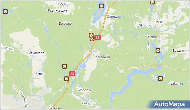 mapa Barnówko, Barnówko na mapie Targeo