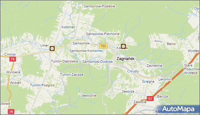 mapa Bartków gmina Zagnańsk, Bartków gmina Zagnańsk na mapie Targeo