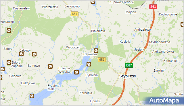 mapa Becejły, Becejły na mapie Targeo