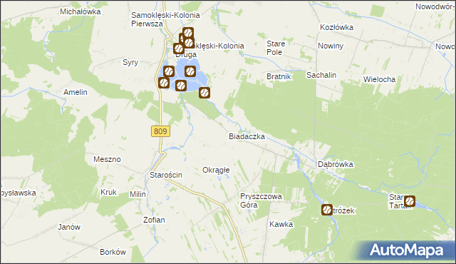 mapa Biadaczka, Biadaczka na mapie Targeo