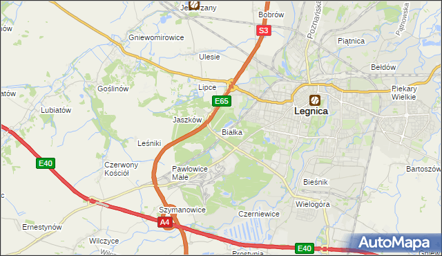 mapa Białka gmina Krotoszyce, Białka gmina Krotoszyce na mapie Targeo