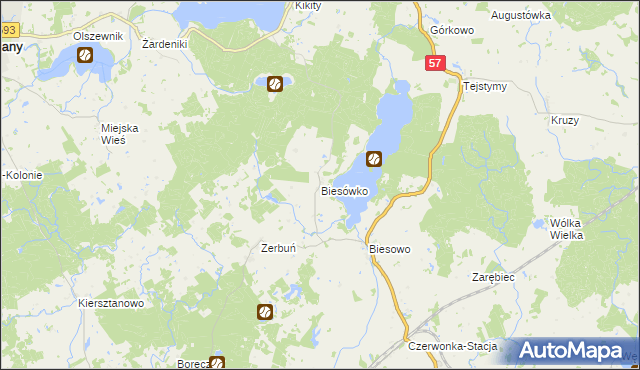 mapa Biesówko, Biesówko na mapie Targeo