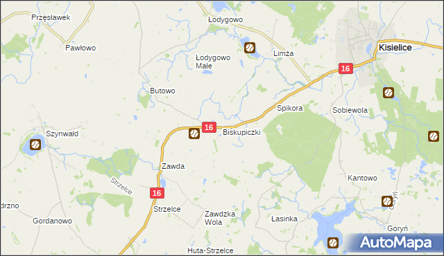 mapa Biskupiczki, Biskupiczki na mapie Targeo