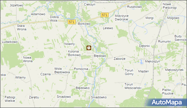 mapa Błędowo gmina Pomiechówek, Błędowo gmina Pomiechówek na mapie Targeo