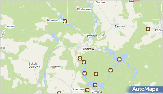 mapa Bledzew, Bledzew na mapie Targeo