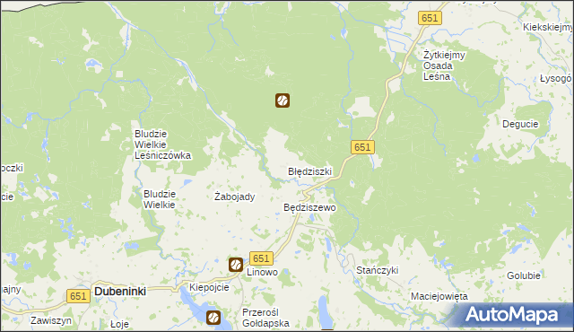 mapa Błędziszki, Błędziszki na mapie Targeo