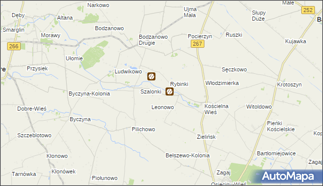 mapa Bodzanówek gmina Osięciny, Bodzanówek gmina Osięciny na mapie Targeo