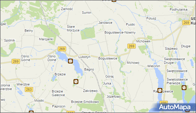 mapa Bogusławice gmina Babiak, Bogusławice gmina Babiak na mapie Targeo