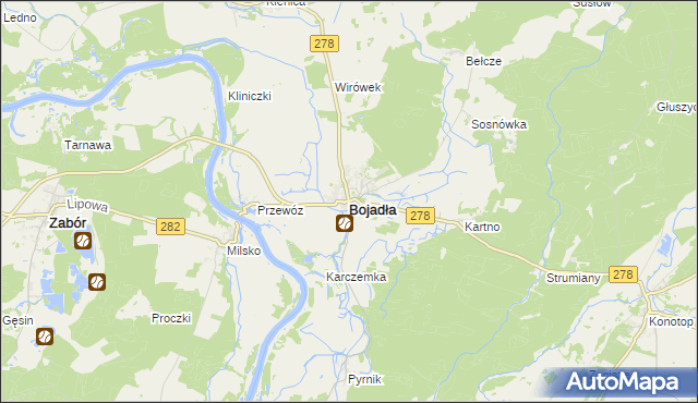 mapa Bojadła, Bojadła na mapie Targeo