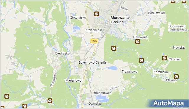 mapa Bolechowo gmina Czerwonak, Bolechowo gmina Czerwonak na mapie Targeo