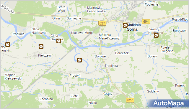 mapa Borowe gmina Małkinia Górna, Borowe gmina Małkinia Górna na mapie Targeo