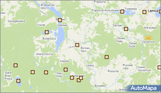 mapa Borowy Młyn gmina Lipnica, Borowy Młyn gmina Lipnica na mapie Targeo