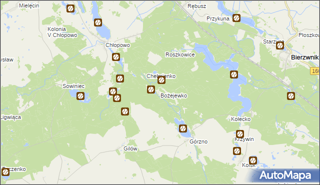 mapa Bożejewko, Bożejewko na mapie Targeo