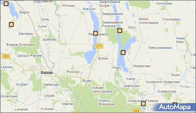 mapa Brdów, Brdów na mapie Targeo