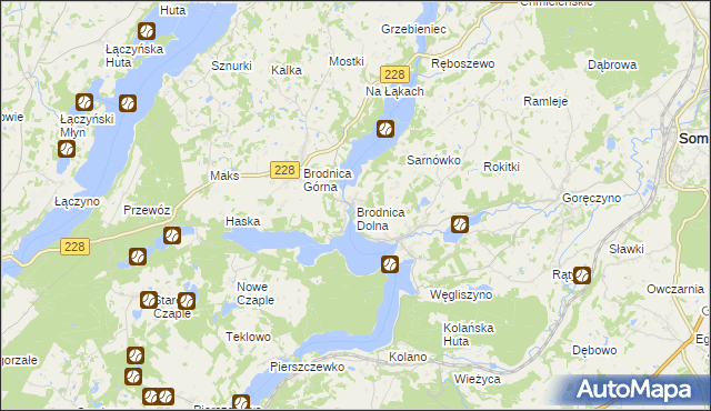 mapa Brodnica Dolna, Brodnica Dolna na mapie Targeo