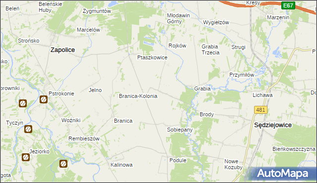 mapa Brzeski gmina Sędziejowice, Brzeski gmina Sędziejowice na mapie Targeo