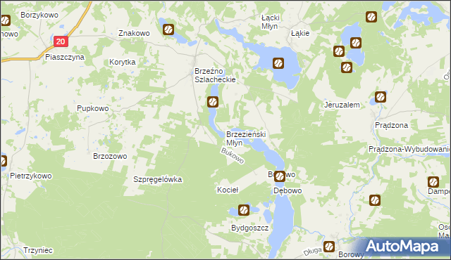 mapa Brzezieński Młyn, Brzezieński Młyn na mapie Targeo