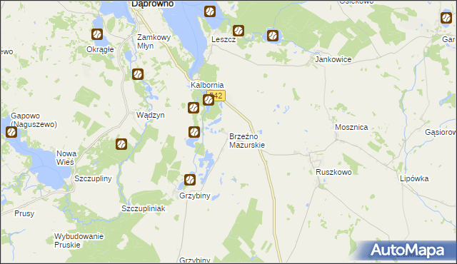 mapa Brzeźno Mazurskie, Brzeźno Mazurskie na mapie Targeo