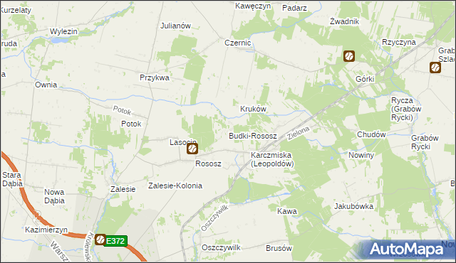 mapa Budki-Rososz, Budki-Rososz na mapie Targeo