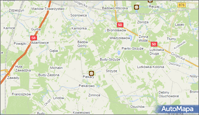 mapa Budy-Strzyże, Budy-Strzyże na mapie Targeo