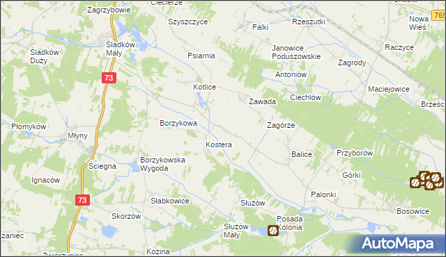 mapa Bugaj gmina Gnojno, Bugaj gmina Gnojno na mapie Targeo