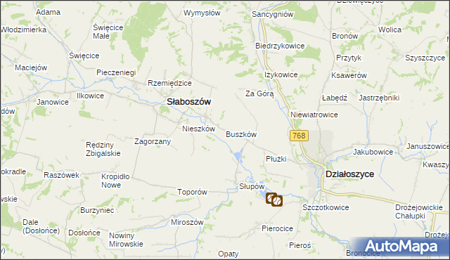 mapa Buszków, Buszków na mapie Targeo