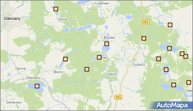 mapa Bytowo gmina Recz, Bytowo gmina Recz na mapie Targeo