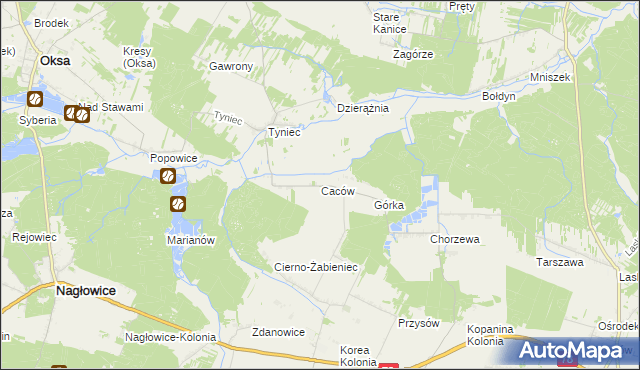 mapa Caców, Caców na mapie Targeo