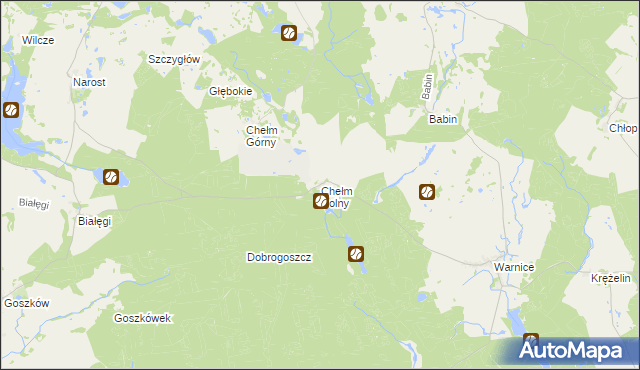 mapa Chełm Dolny, Chełm Dolny na mapie Targeo