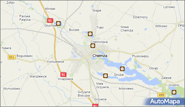 mapa Chełmża, Chełmża na mapie Targeo