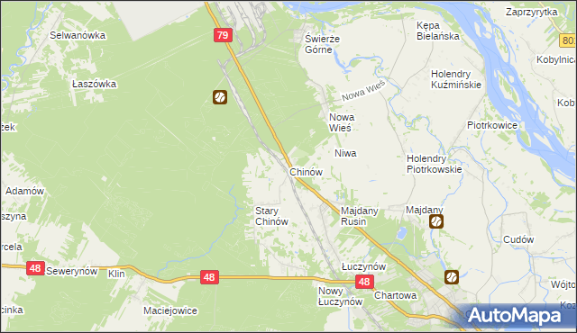 mapa Chinów, Chinów na mapie Targeo