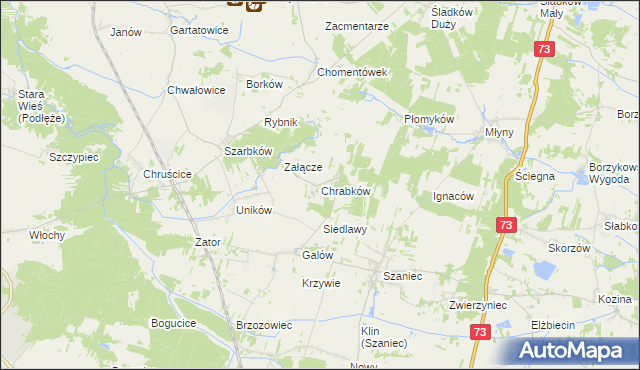 mapa Chrabków, Chrabków na mapie Targeo