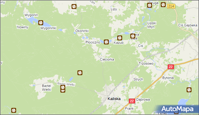 mapa Cieciorka, Cieciorka na mapie Targeo