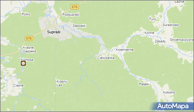 mapa Cieliczanka, Cieliczanka na mapie Targeo