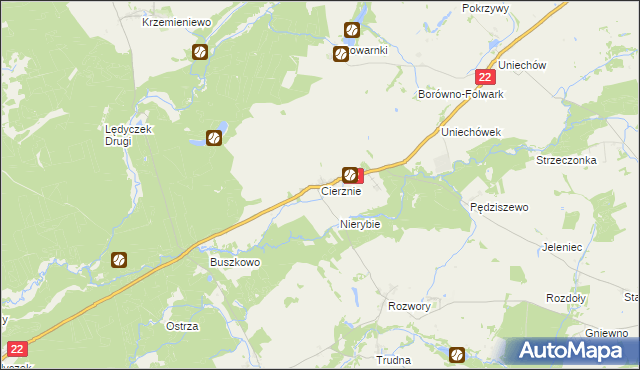 mapa Cierznie, Cierznie na mapie Targeo