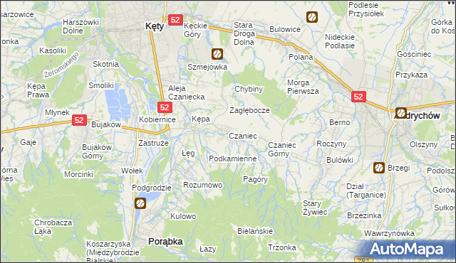 mapa Czaniec, Czaniec na mapie Targeo