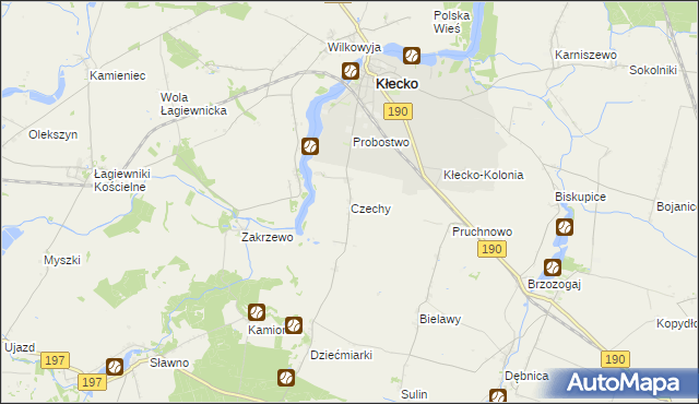 mapa Czechy gmina Kłecko, Czechy gmina Kłecko na mapie Targeo