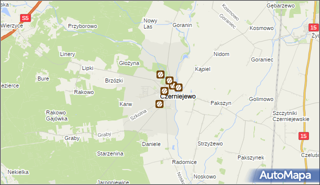 mapa Czerniejewo, Czerniejewo na mapie Targeo